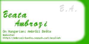 beata ambrozi business card